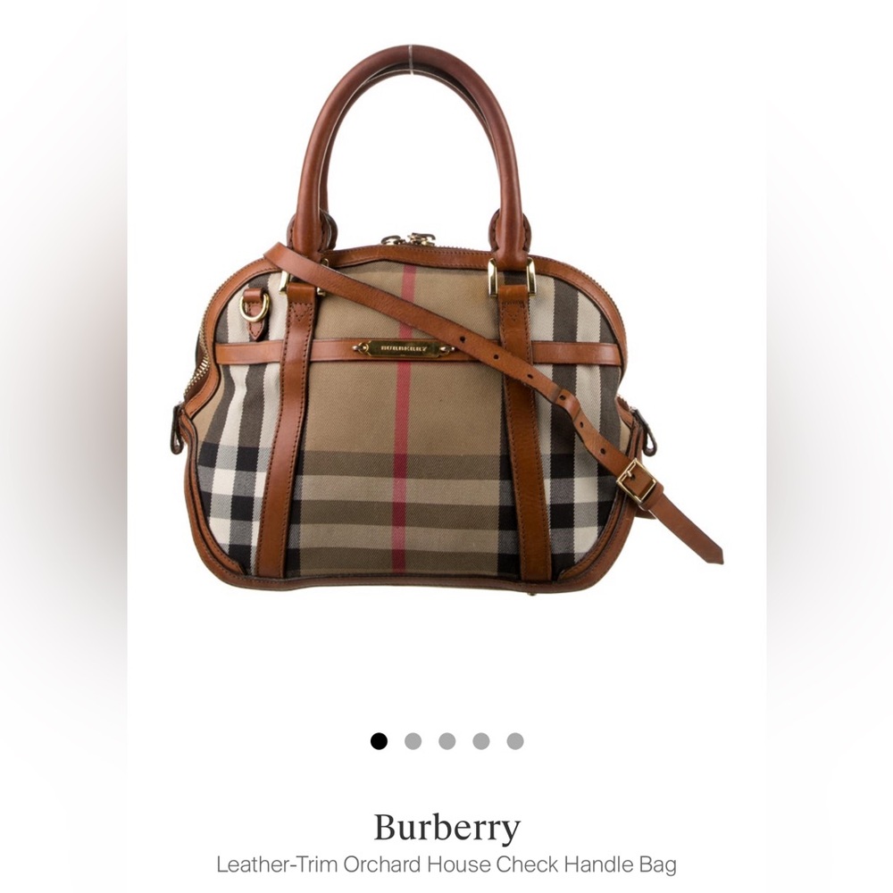 Burberry Leather-Trim Orchard House Check Handle Bag